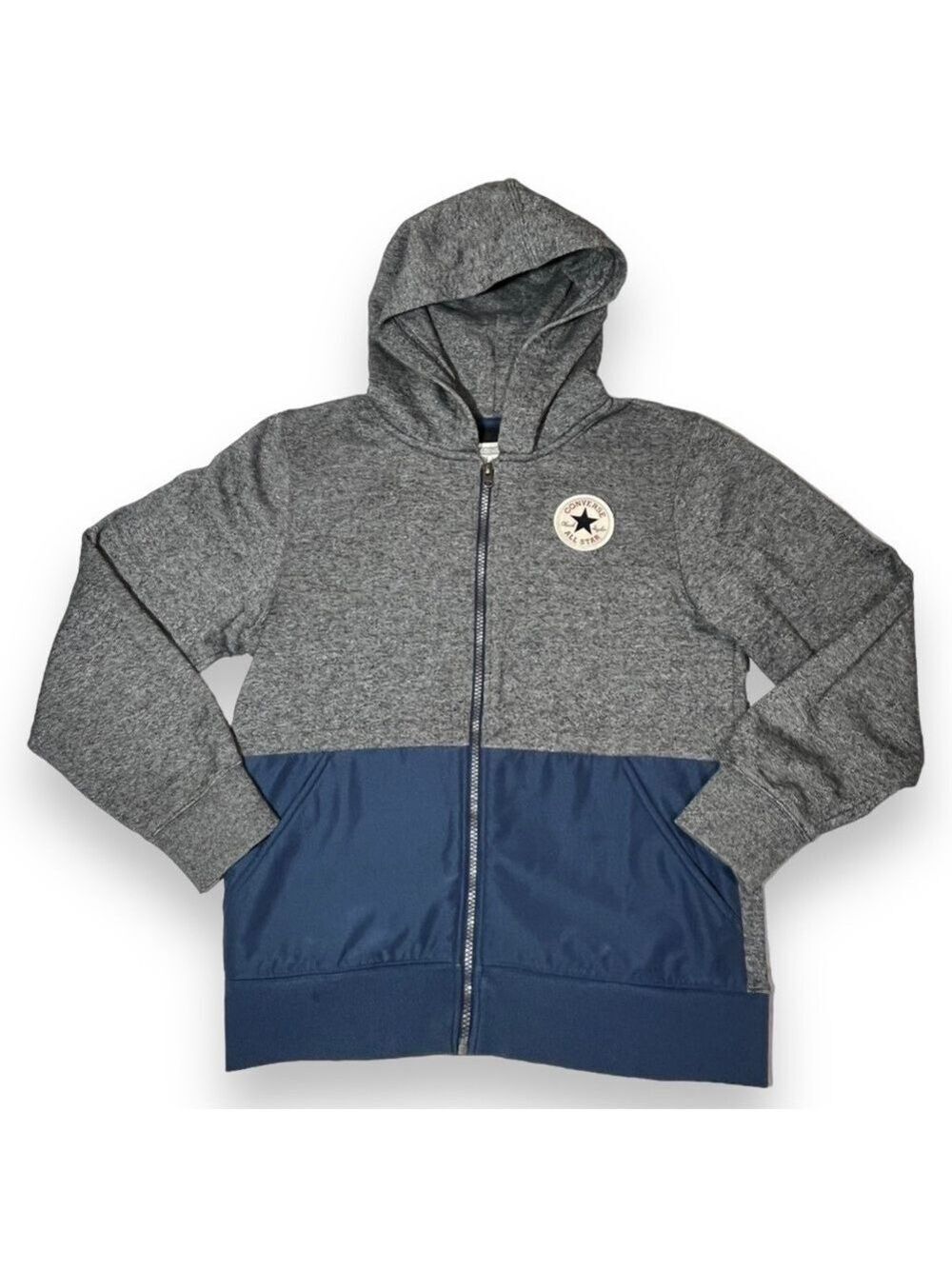 Converse Kids All Star Zip Hoodie Gray/Navy Size Large 12-13 Yrs